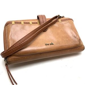 THE SAK Brown Leather Crossbody Wallet Purse Bag